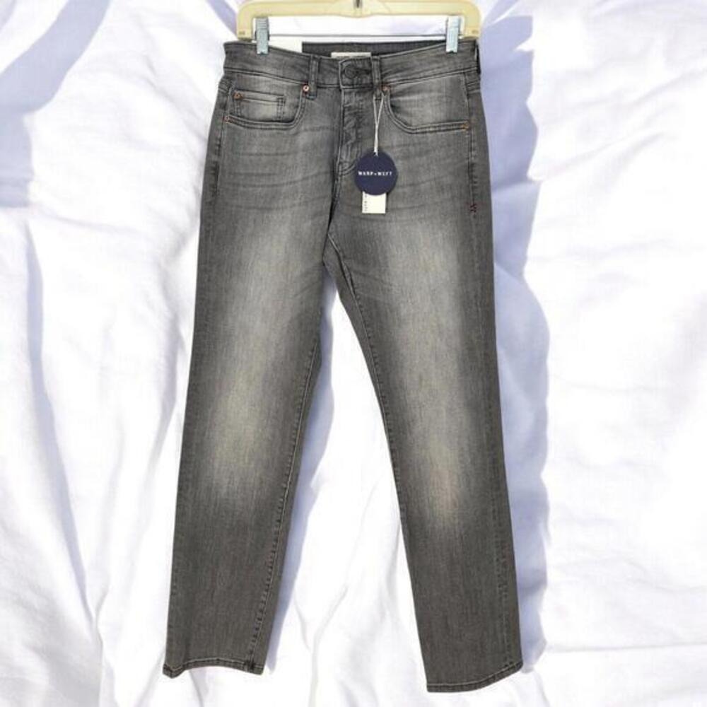 NEW Warp + Weft Jeans Men's 28x32 Gray ORD Chicago Straight Fit Stretch 5 pocket